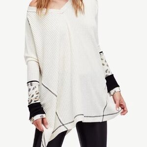 We the Free Oversized Waffle Knit Thermal Top by Free People